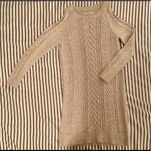 Gray cold-shoulder sweaterdress